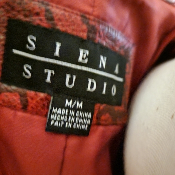 Siena Studio Red Snakeskin Paterned Leather Jacket Size Medium - Picture 11 of 11